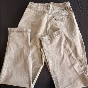 Vintage “Base Camp” jeans in gray/green, 100% cotton no holes!